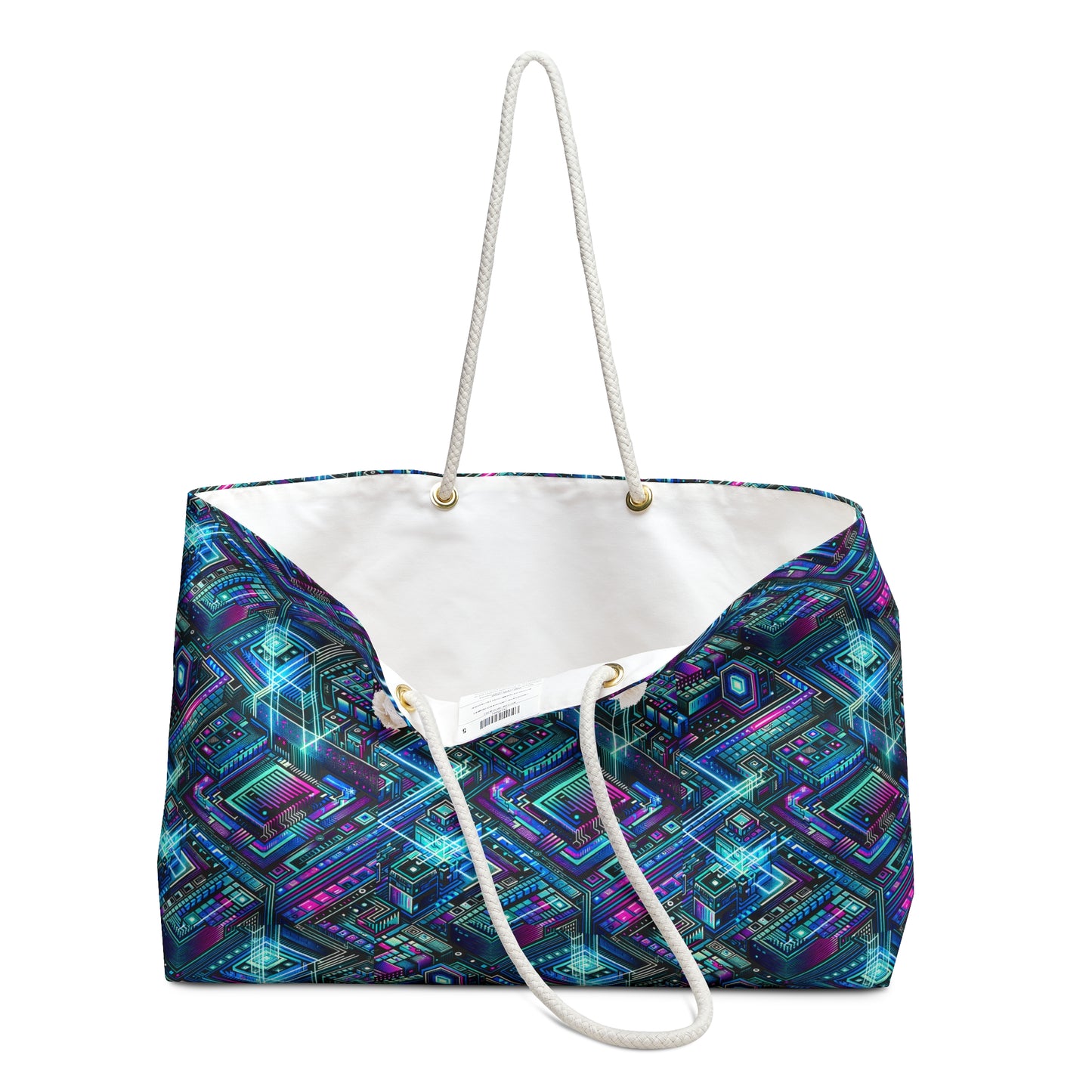 Digital Dreamland Futuristic Tech Aesthetic Weekender Bag - 8404 Design-42