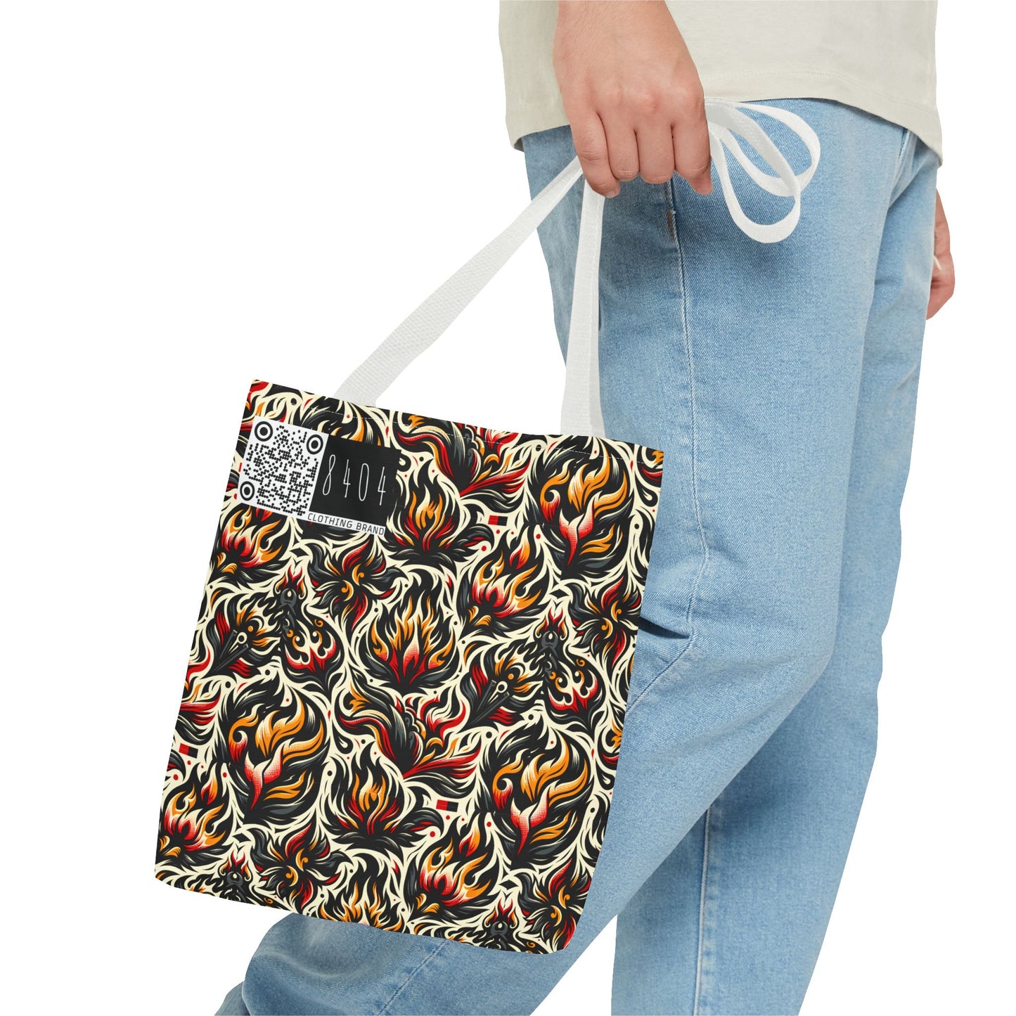 Fire & Flames Bold Streetwear Statement Tote Bag - 8404 Design-57