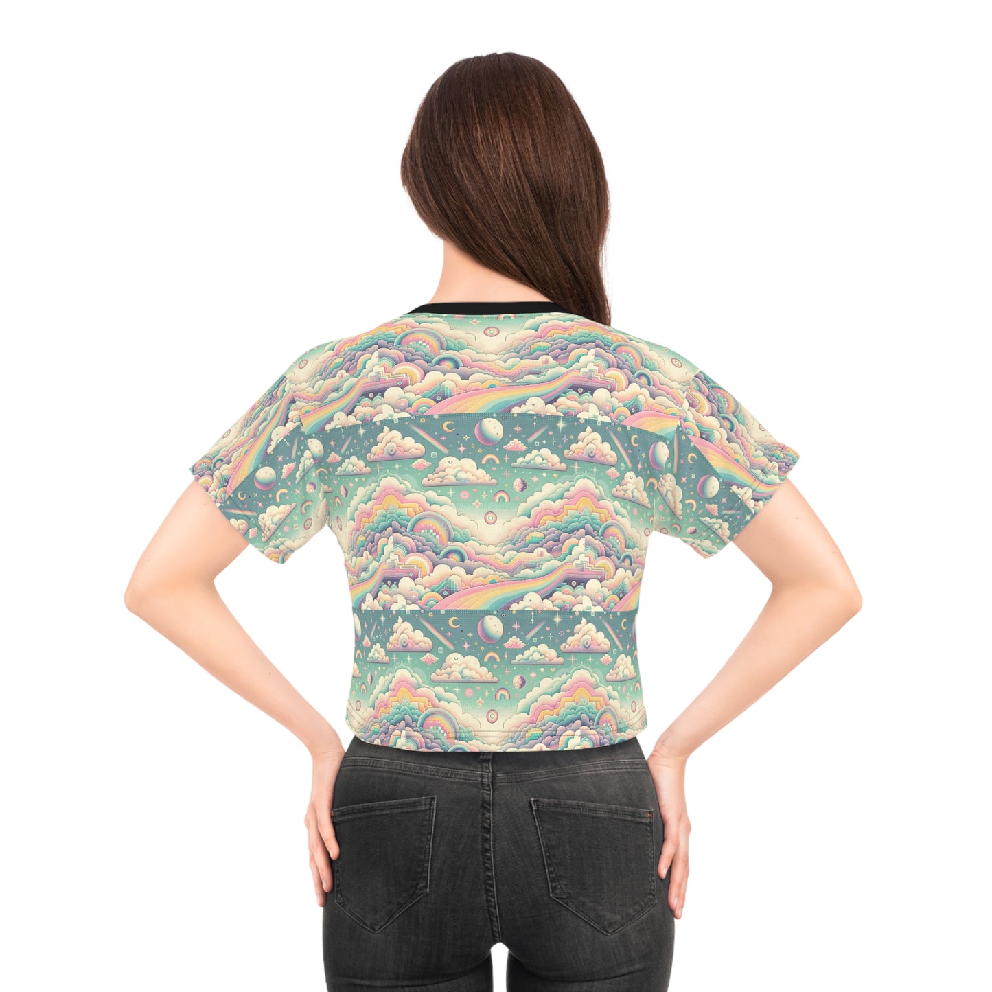 Digital Dreamland Whimsical and Nostalgic Streetwear With a Digital Twist Crop Tee - 8404 Design-65