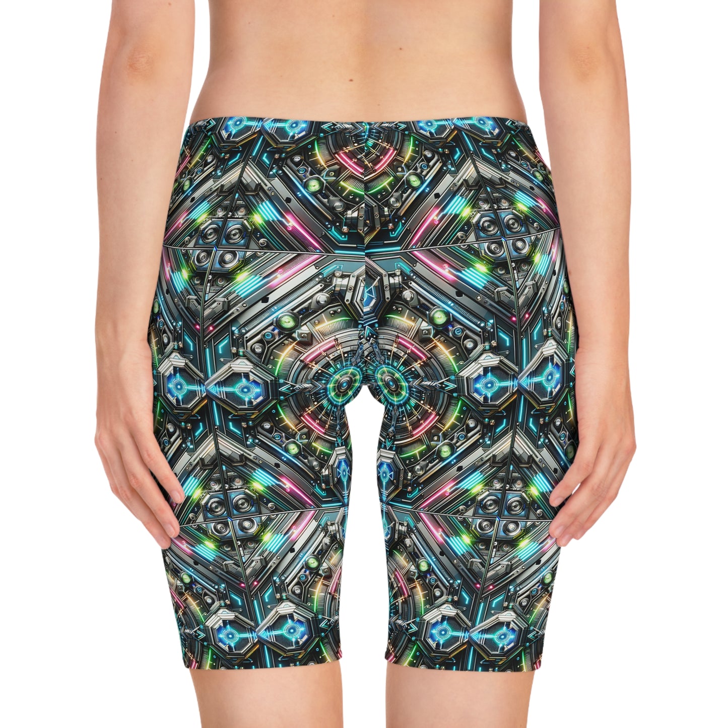 Tech-Infused Futurism Futuristic Tech Women's Bike Shorts - 8404 Design-53