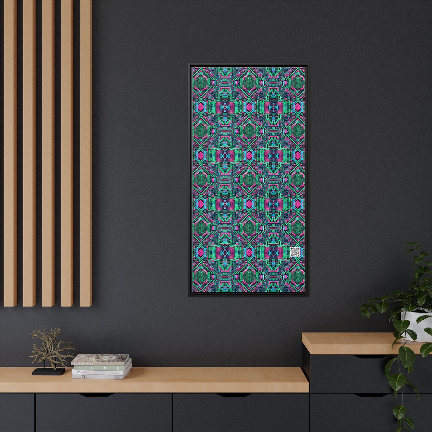 Digital Glitch Vibes Tech-Inspired Streetwear Matte Canvas, Framed (multi-Color) - 8404 Design-71 B