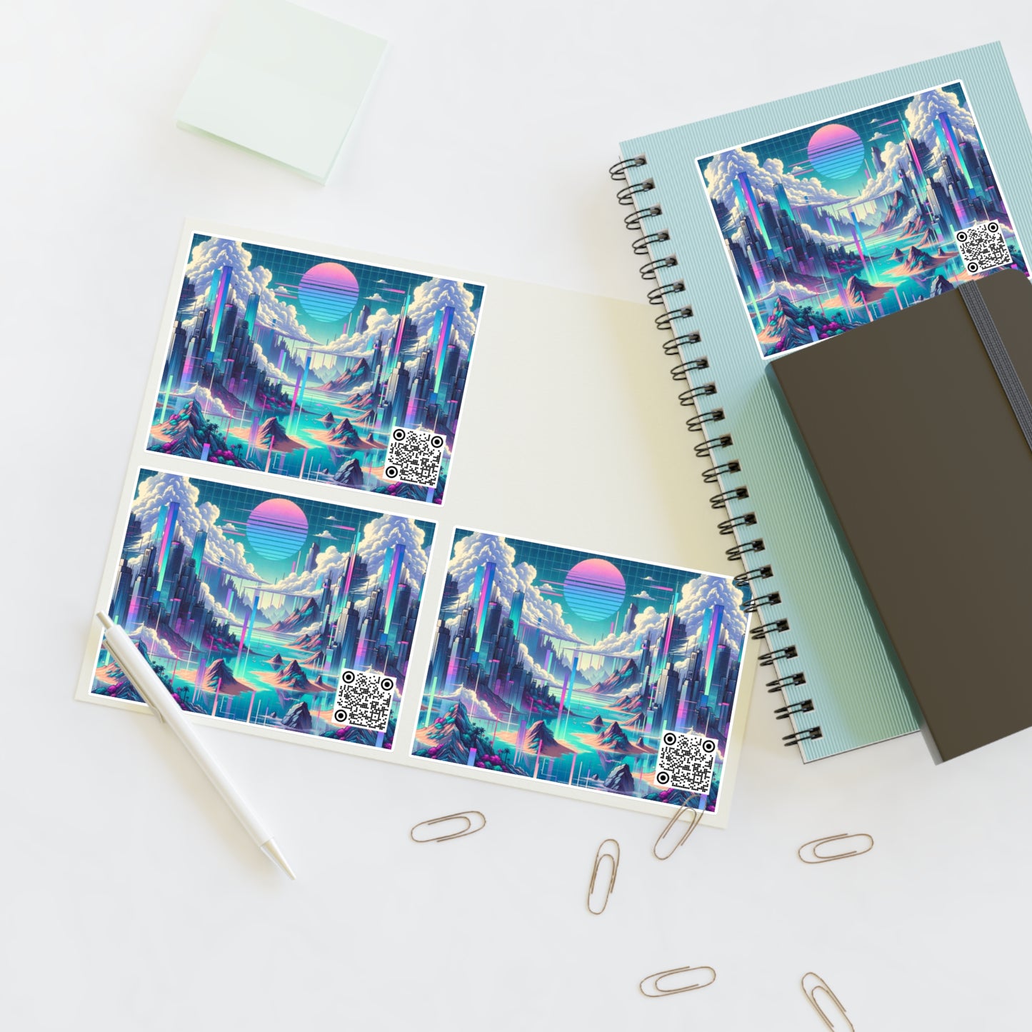 Digital Dreamscapes Digitally-Inspired Streetwear With a Dreamy, Surreal Twist Sticker Sheets - 8404 Design-53