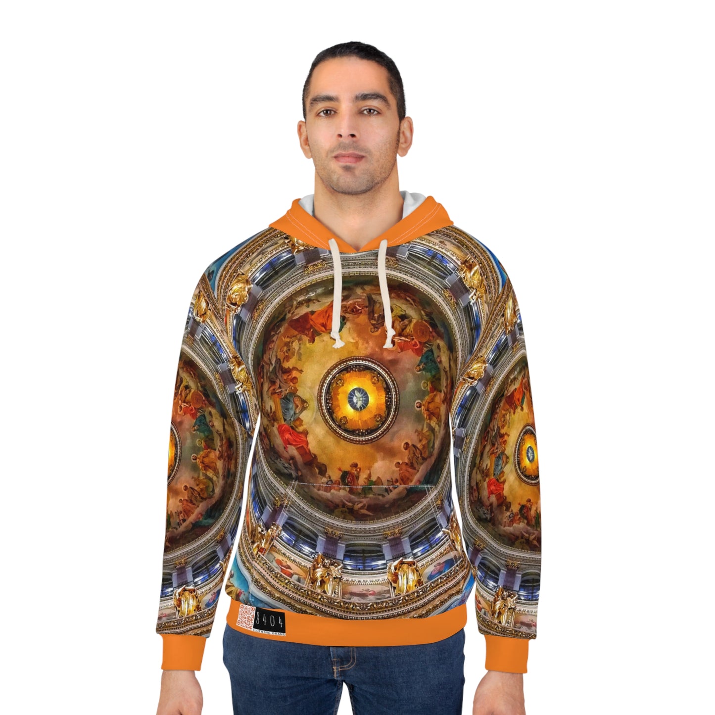 8404 Unisex Adult "divine in Orange" Fashion Pullover Hoodie
