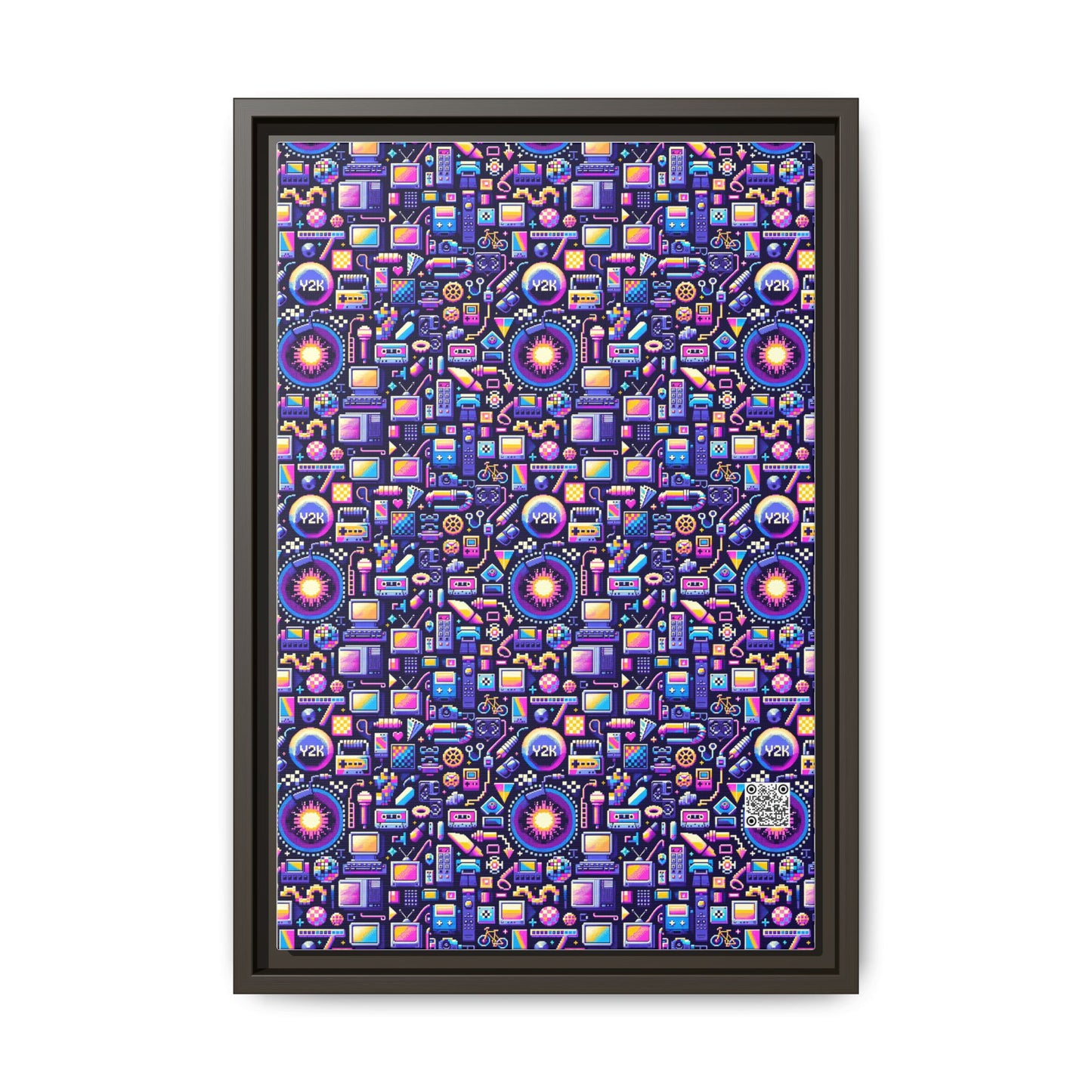 Digital Nostalgia Modern Retro Fusion Matte Canvas, Framed (multi-Color) - 8404 Design-64 B