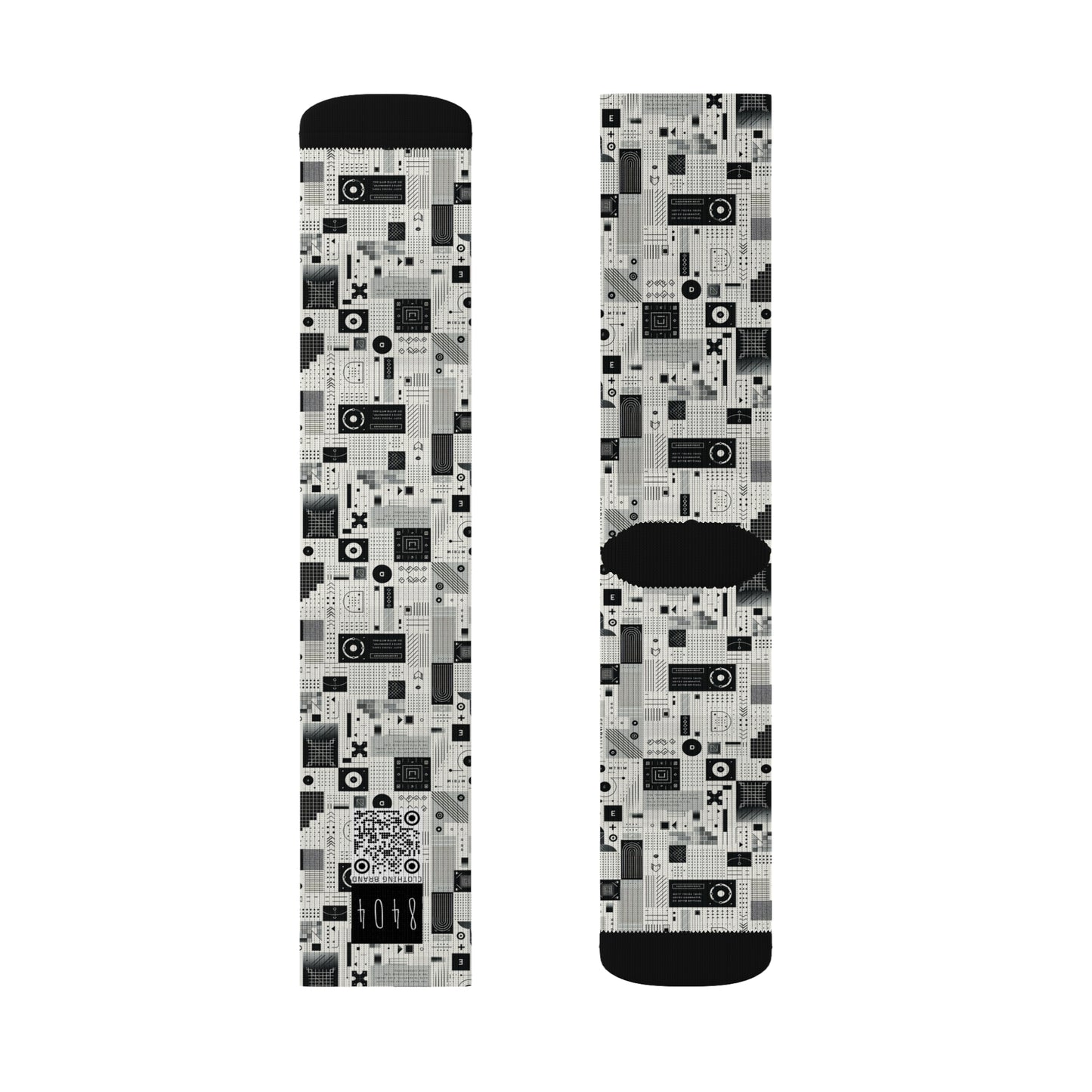 Digital Minimalism Minimalist Tech Sublimation Socks - 8404 Design-50