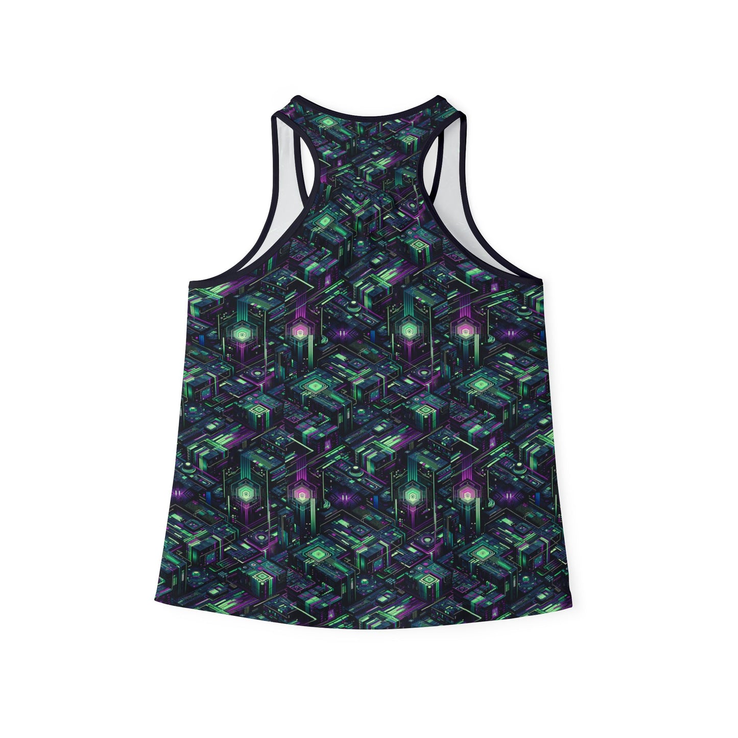 Tech Noir Aesthetics Tech-Forward Urban Dystopia Women's Tank Top - 8404 Design-43