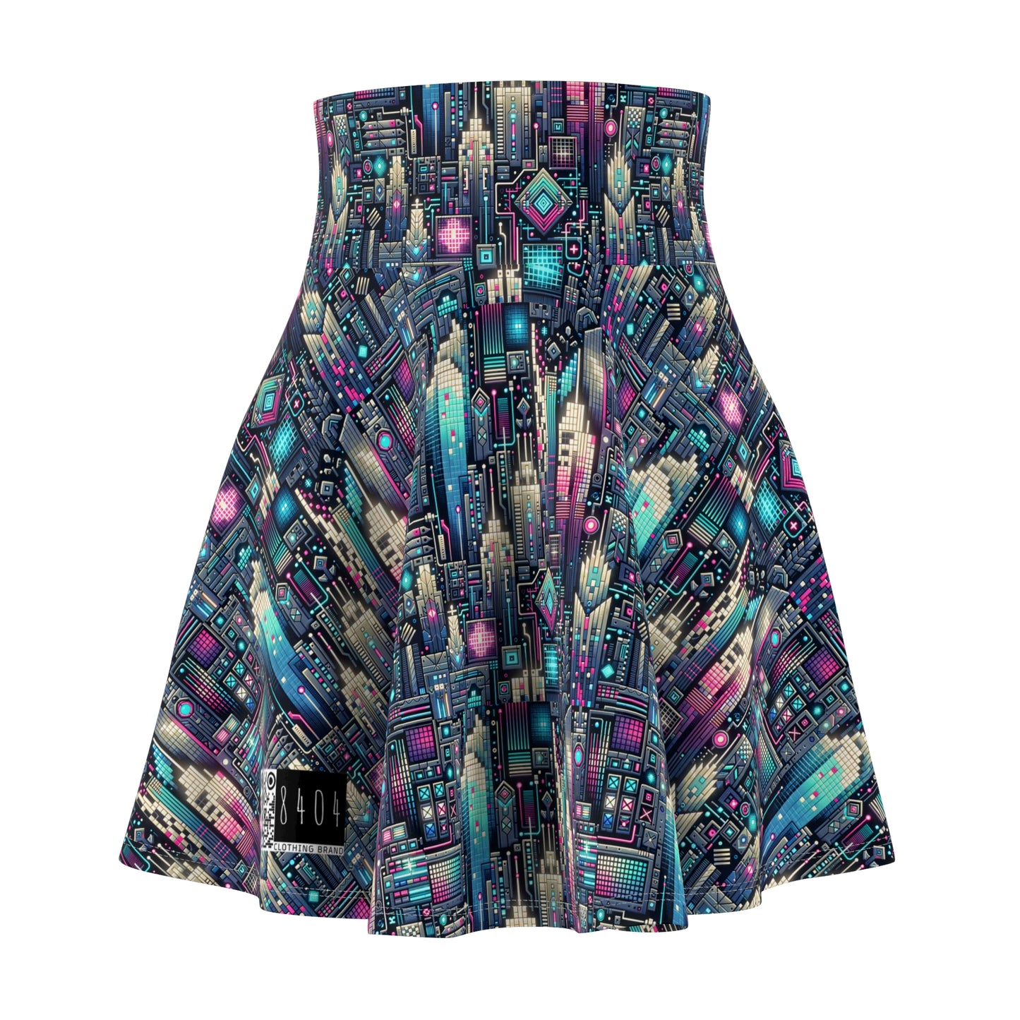 Digital Renaissance Tech-Forward Maximalism Women's Skater Skirt - 8404 Design-56