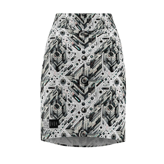 Tech-Infused Streetwear Tech-Forward Minimalism Women's Pencil Skirt - 8404 Design-51