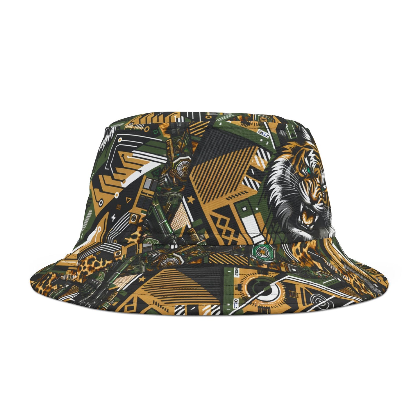 Neo-Camo Fusion Tech-Forward Streetwear Bucket Hat - 8404 Design-58