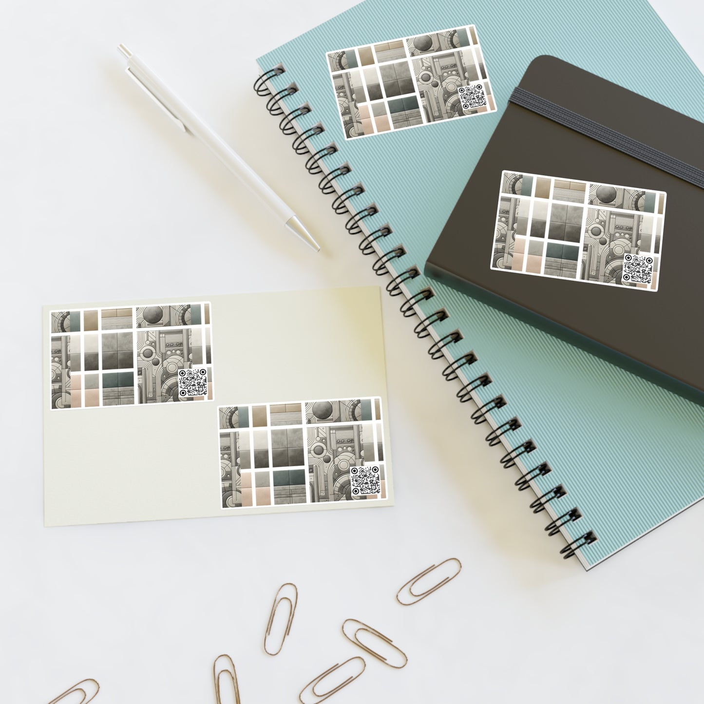 Tech Utility Chic Tech-Forward Minimalist Sticker Sheets - 8404 Design-59