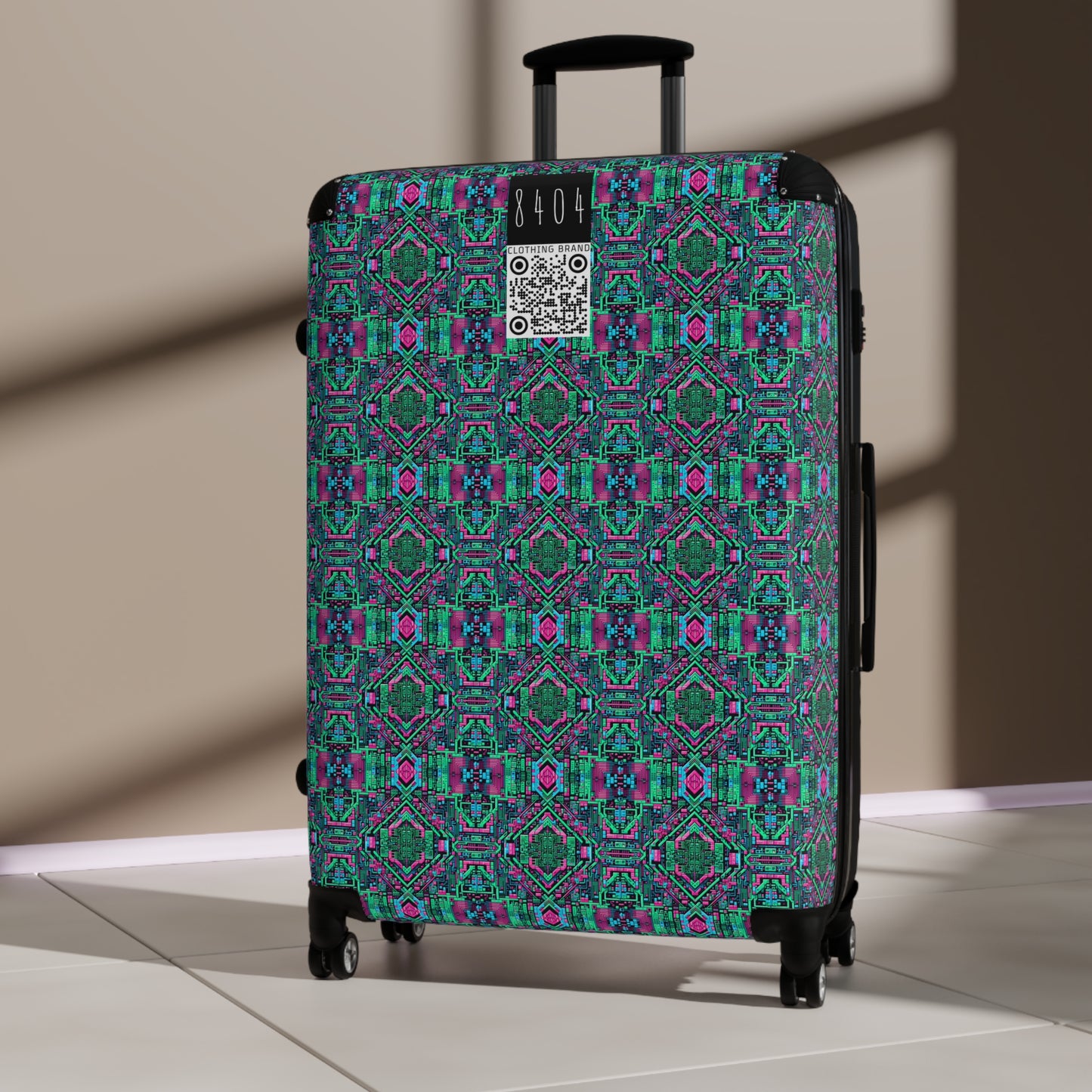 Digital Glitch Vibes Tech-Inspired Streetwear Suitcase - 8404 Design-71