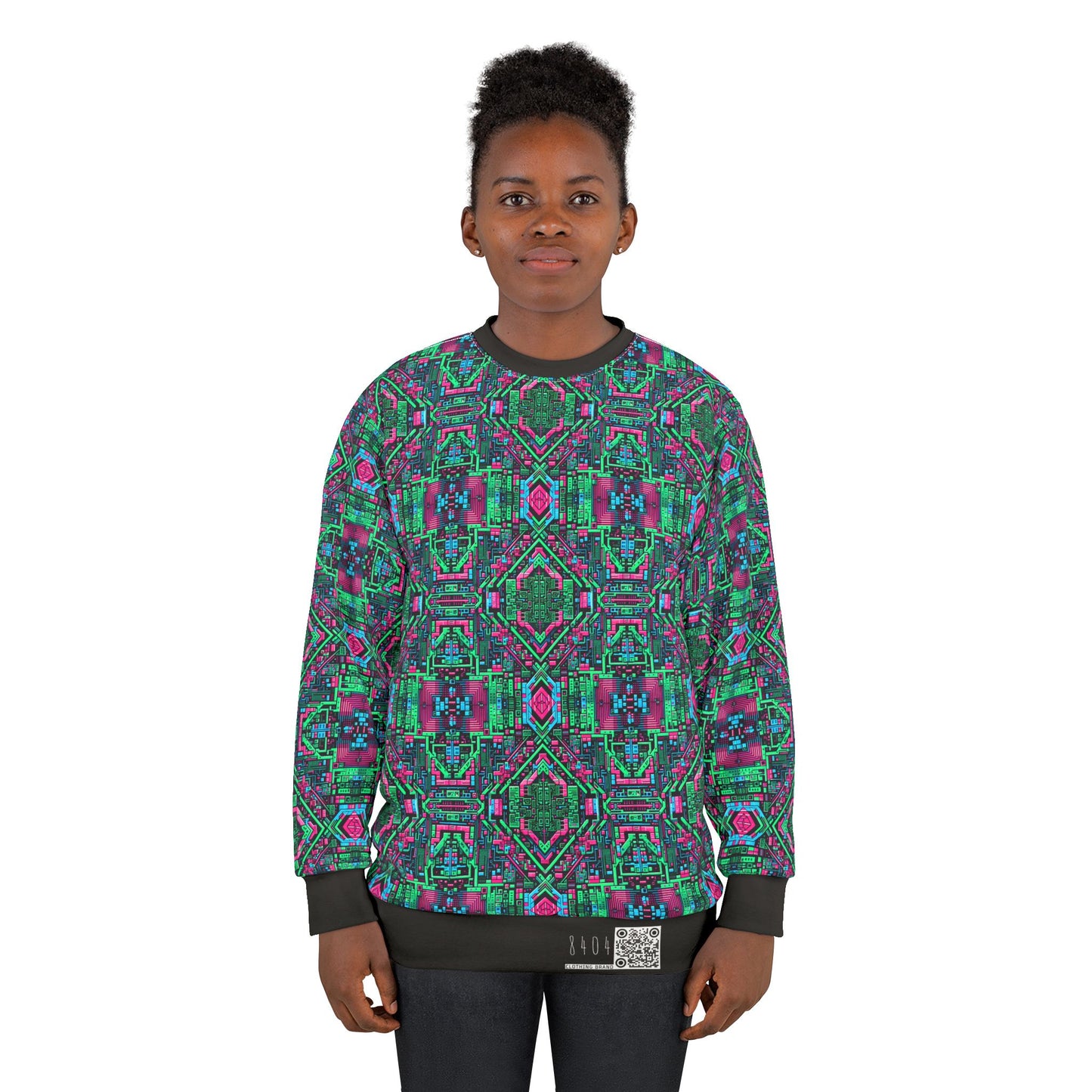 Digital Glitch Vibes Tech-Inspired Streetwear Sweatshirt - 8404 Design-71