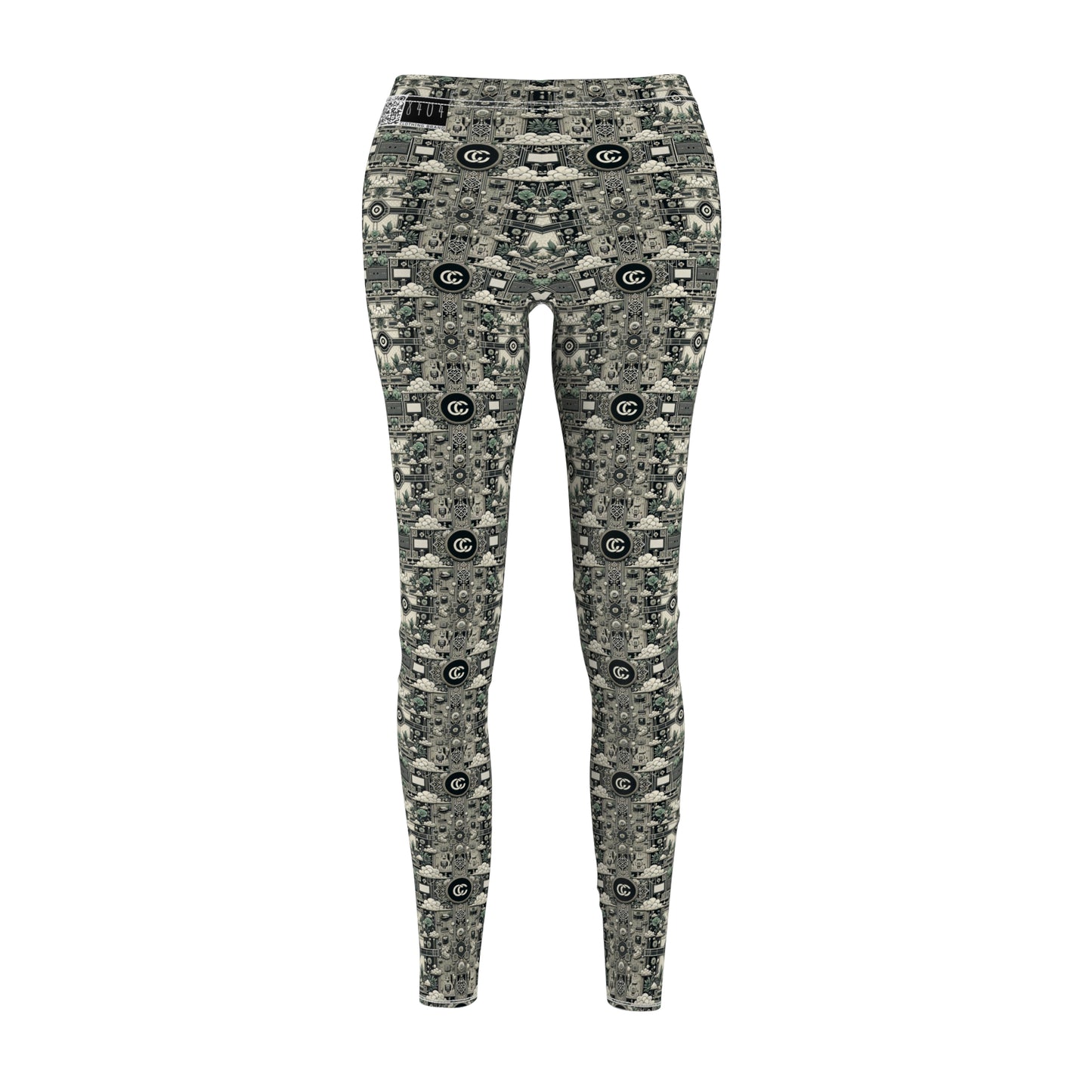 Cyber Garden Party Tech Garden Extravaganza Women's Cut & Sew Casual Leggings - 8404 Design-54
