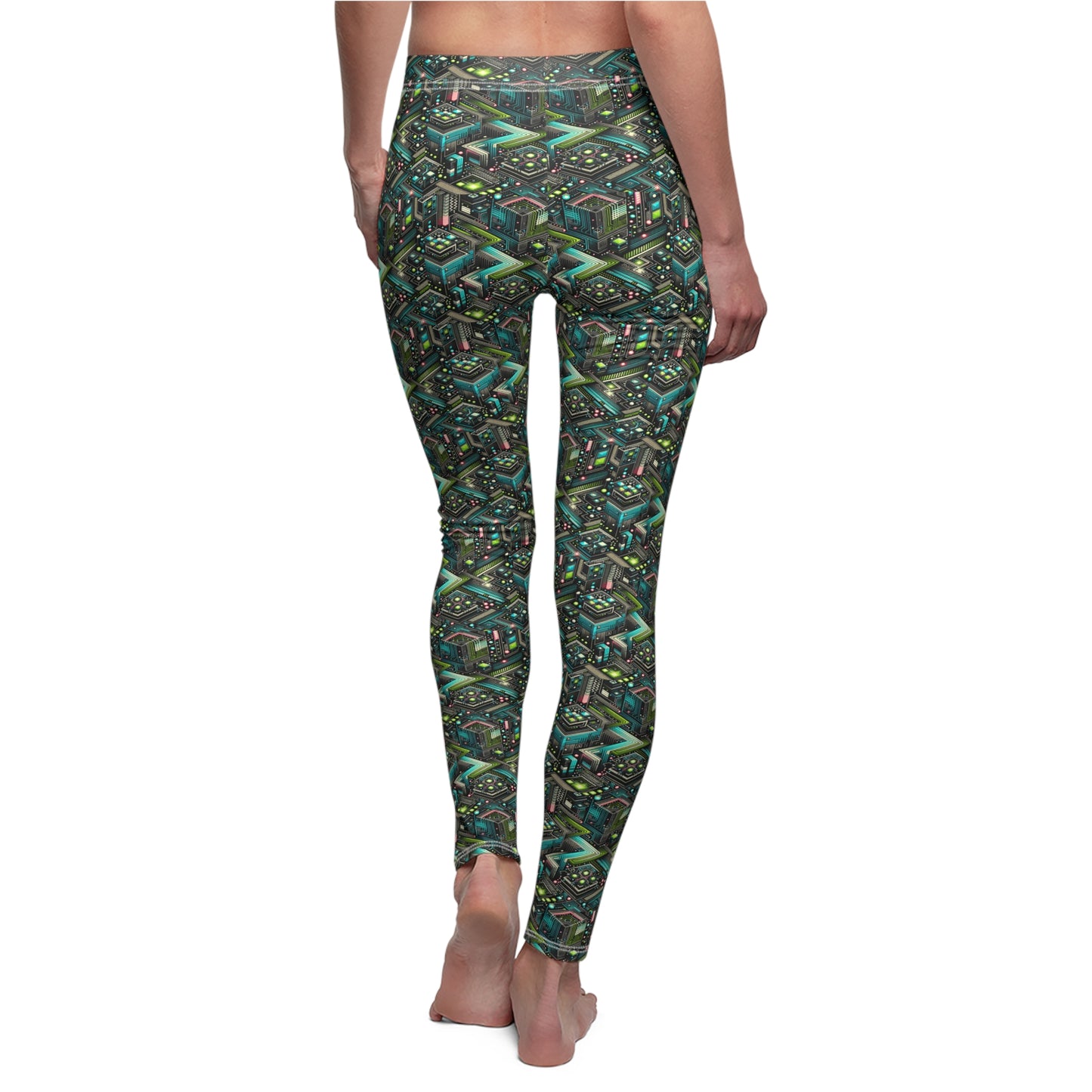 Women's Cut & Sew Casual Leggings Future Tech - 8404 Design-01