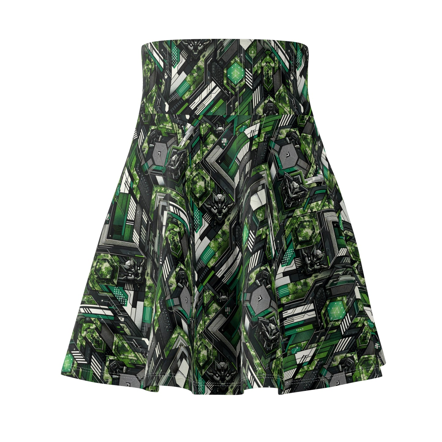 Tech Camo Fusion Tech-Forward Streetwear With a Futuristic Edge Women's Skater Skirt - 8404 Design-58