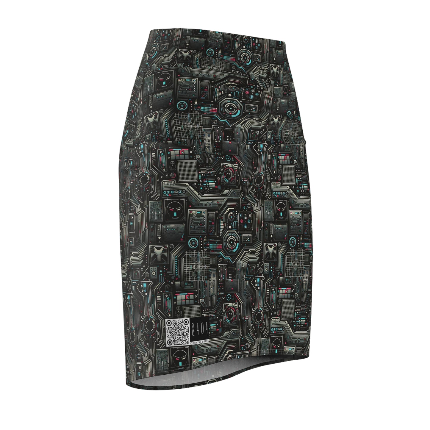 Tech Noir Aesthetics Sleek Tech Streetwear Women's Pencil Skirt - 8404 Design-52