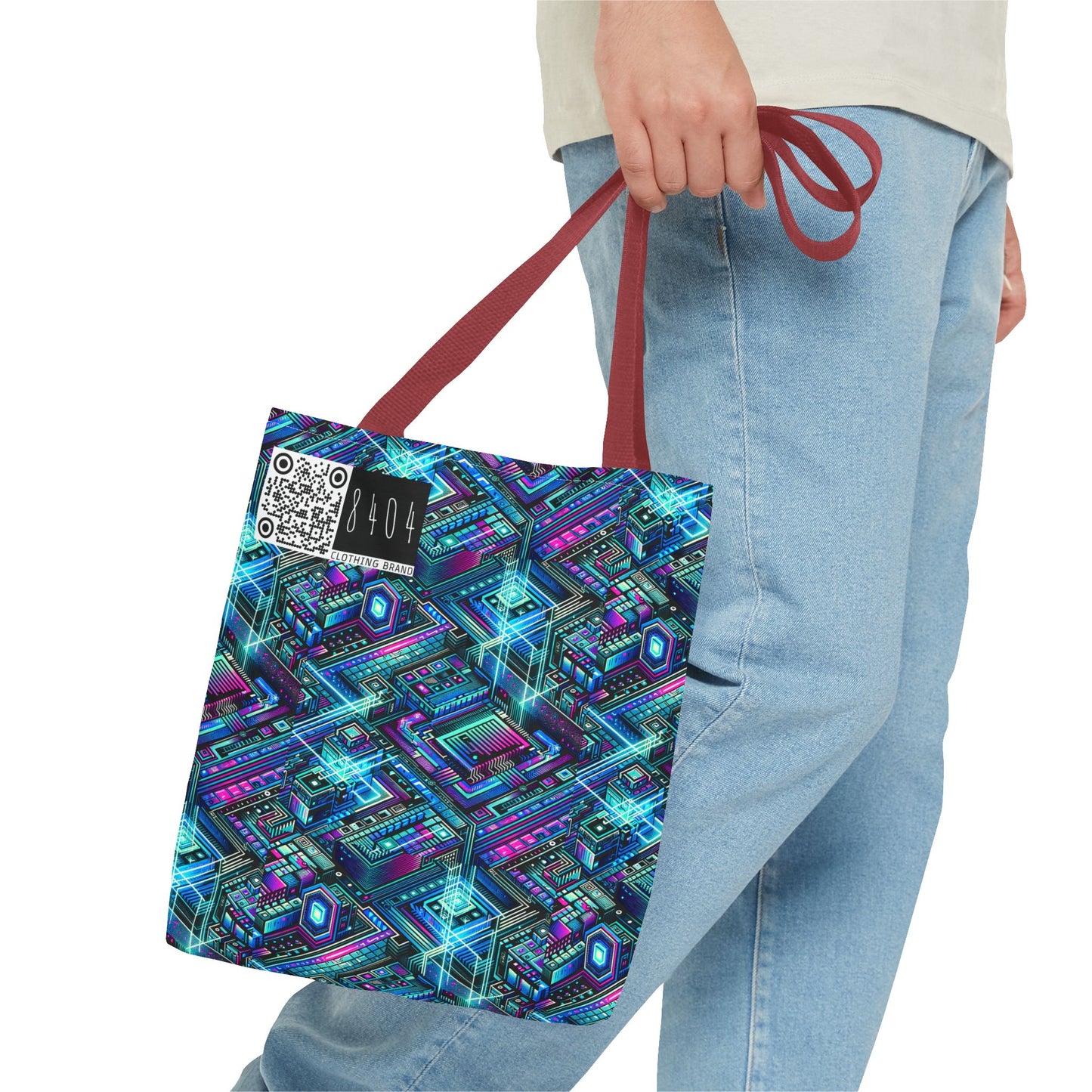 Digital Dreamland Futuristic Tech Aesthetic Tote Bag - 8404 Design-42