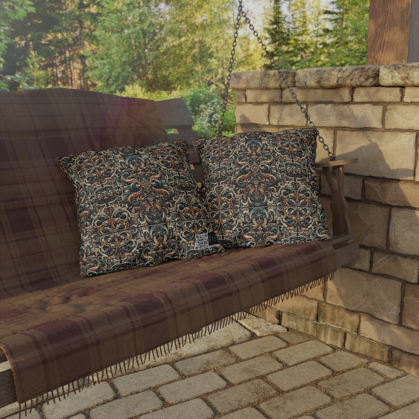 Urban Renaissance Historical Fusion With Street Edge Outdoor Pillow - 8404 Design-59