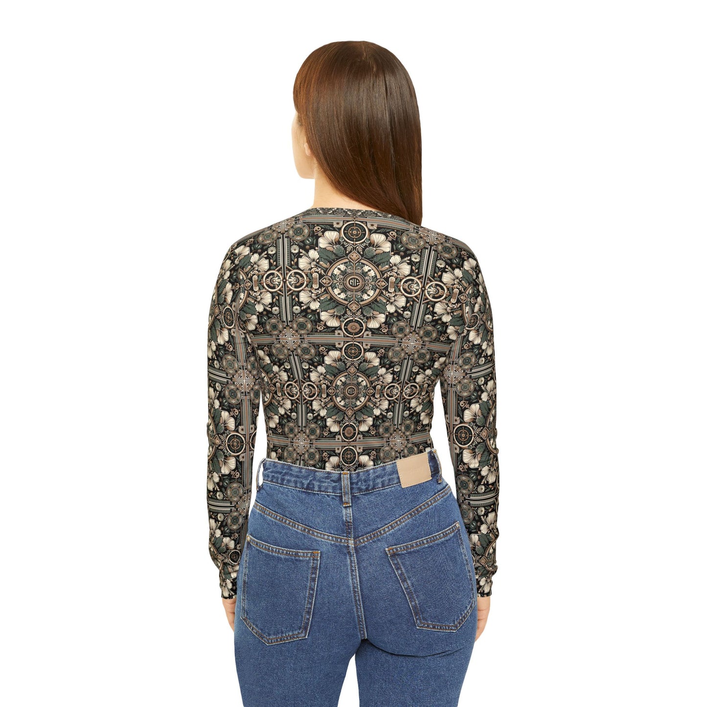 Cyber Garden Party Tech Garden Extravaganza Women's Long Sleeve V-Neck Shirt - 8404 Design-66