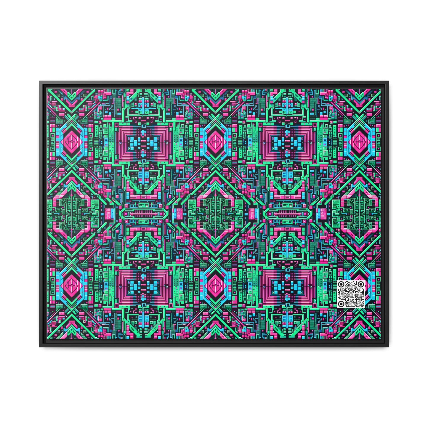 Digital Glitch Vibes Tech-Inspired Streetwear Matte Canvas, Framed (multi-Color) - 8404 Design-71 A