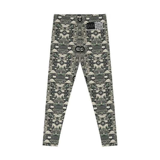 Cyber Garden Party Tech Garden Extravaganza Stretch Leggings - 8404 Design-54
