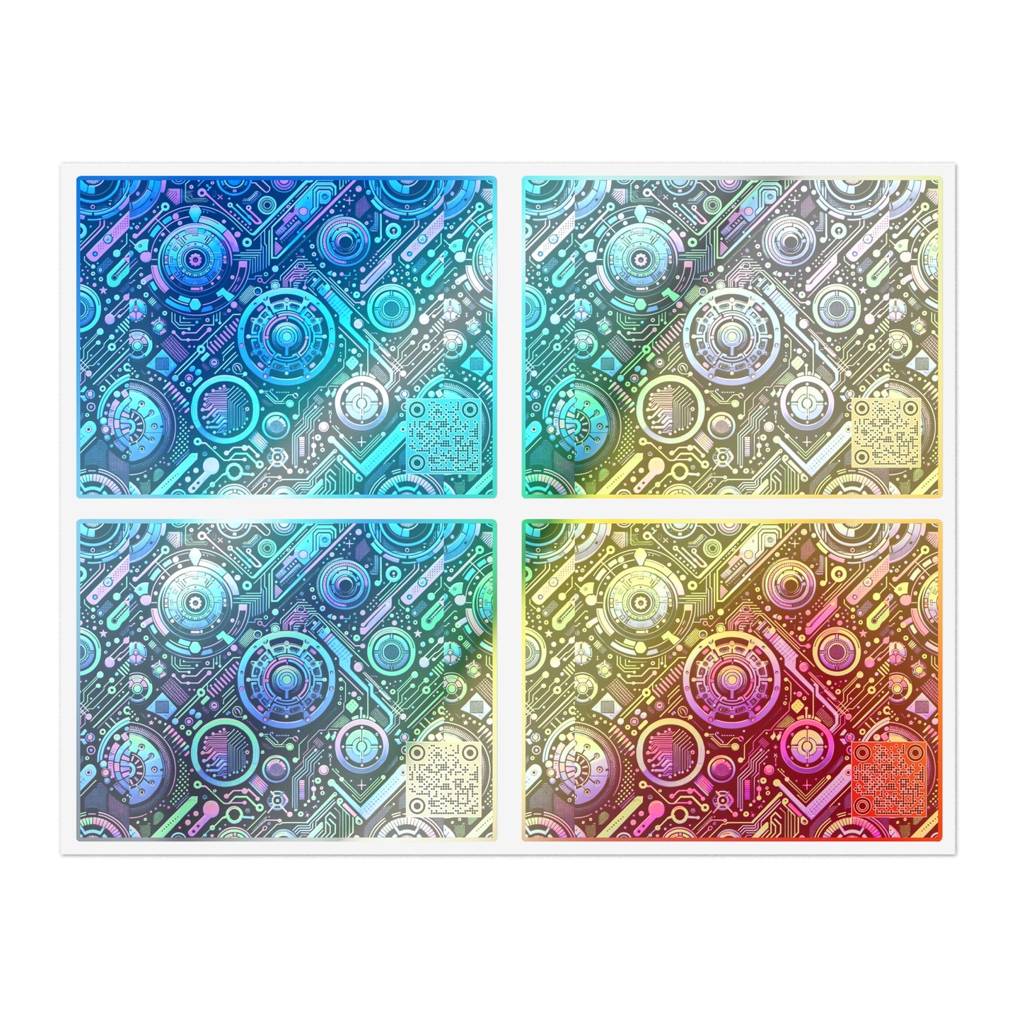 Tech-Infused Neon Tech-Forward Streetwear Sticker Sheets - 8404 Design-31