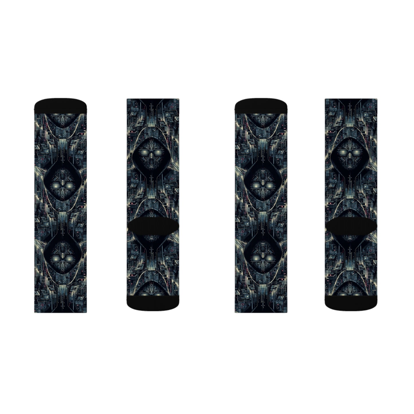 Tech Noir Aesthetics Sleek Tech Streetwear Sublimation Socks - 8404 Design-56