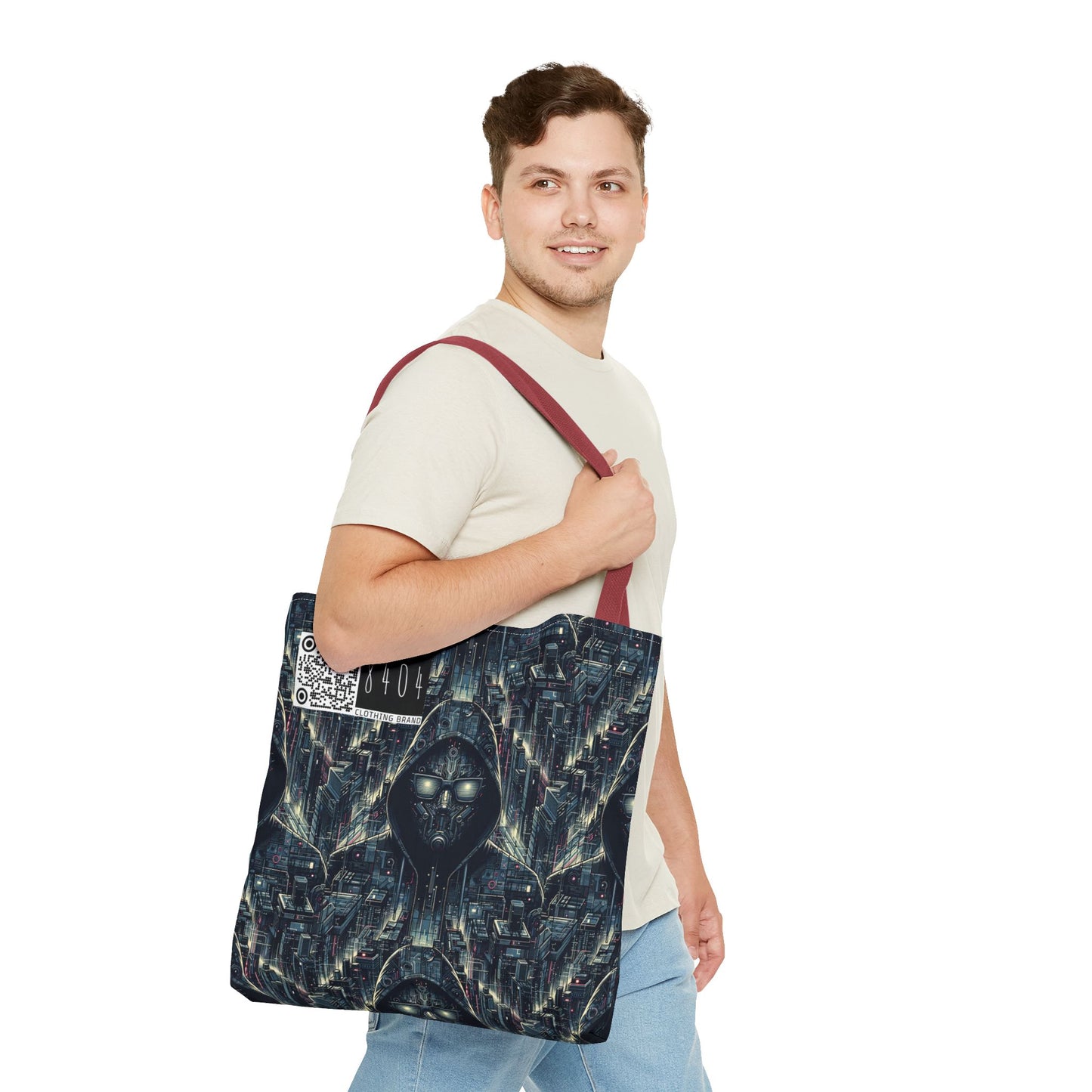 Tech Noir Aesthetics Sleek Tech Streetwear Tote Bag - 8404 Design-56