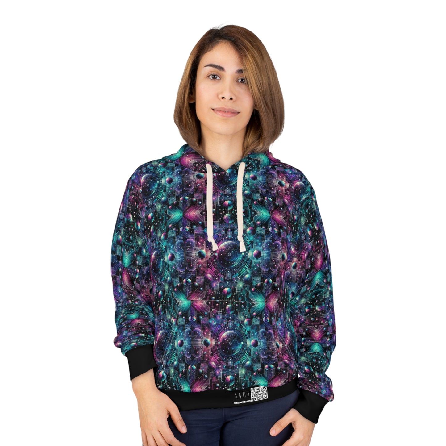 Galactic Hues Tech-Forward Cosmic Fusion Pullover Hoodie - 8404 Design-59