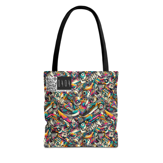 Urban Graffiti Fusion Eclectic Street Art Meets Modern Tech Culture Tote Bag - 8404 Design-55