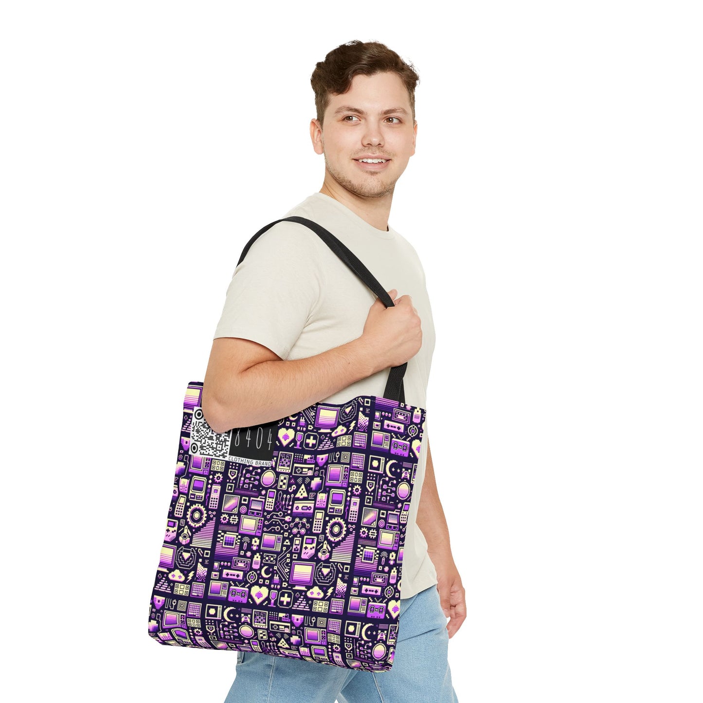 Digital Nostalgia Remix Modern Vintage Fusion Tote Bag - 8404 Design-54