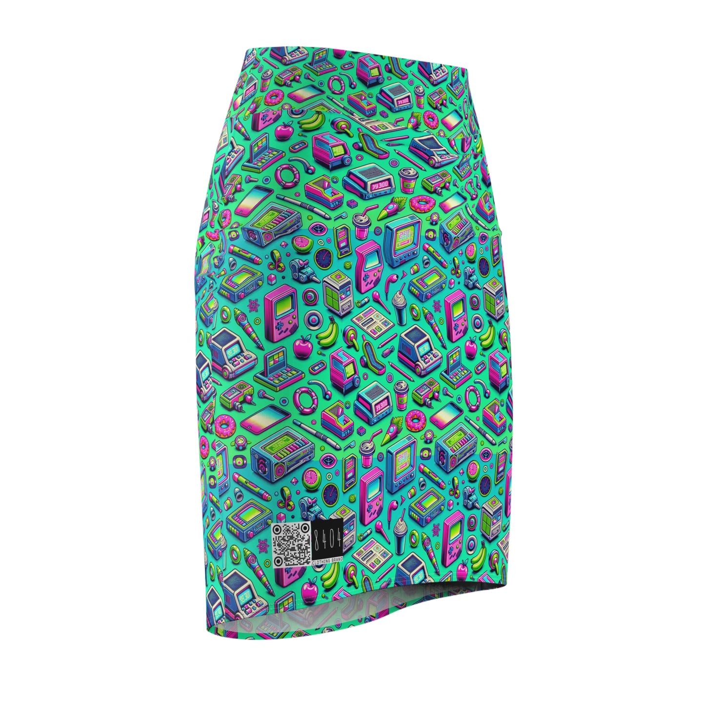 Y2k Revival Nostalgic Futurism Women's Pencil Skirt - 8404 Design-48