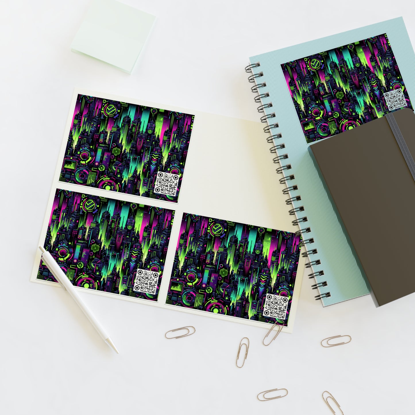 Tech Noir Graphics Futuristic Tech Aesthetics Sticker Sheets - 8404 Design-45