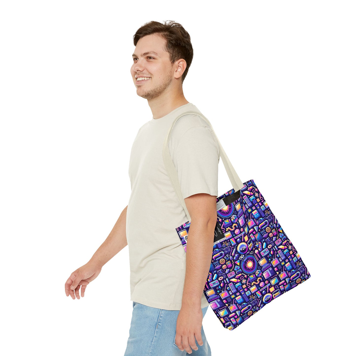 Digital Nostalgia Modern Retro Fusion Tote Bag - 8404 Design-64