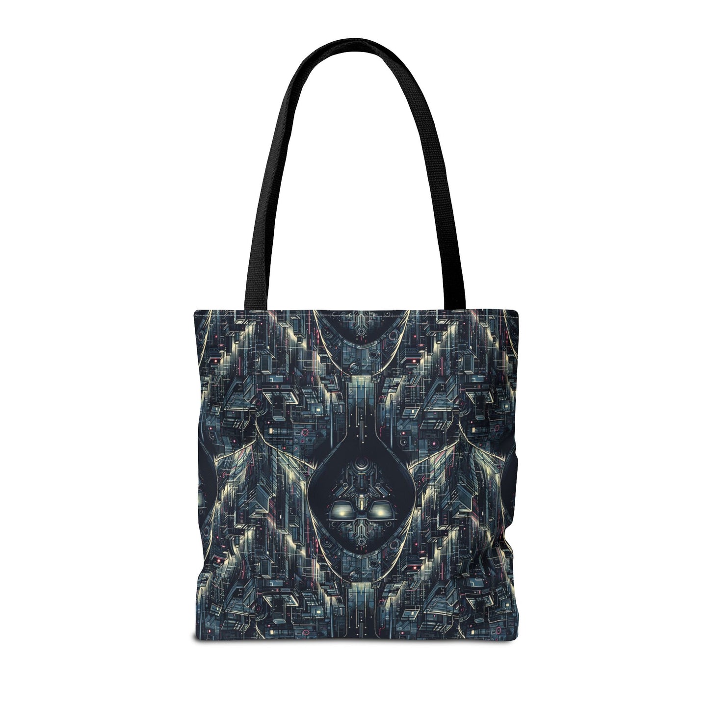 Tech Noir Aesthetics Sleek Tech Streetwear Tote Bag - 8404 Design-56