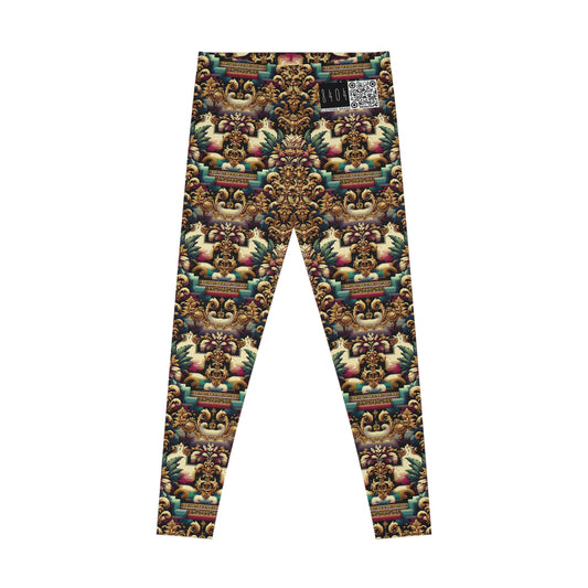 Digital Renaissance Modern Baroque Fusion Stretch Leggings - 8404 Design-60