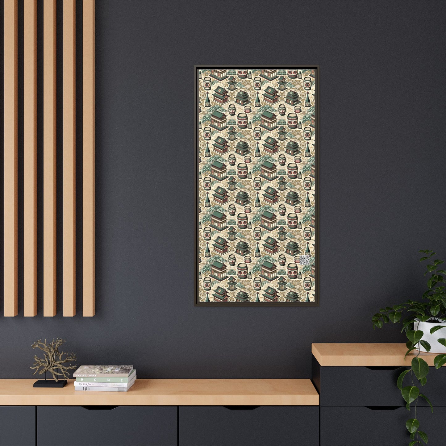 Cultural Artisanal Fusion Contemporary Cultural Elegance Matte Canvas, Framed (multi-Color) - 8404 Design-68 B