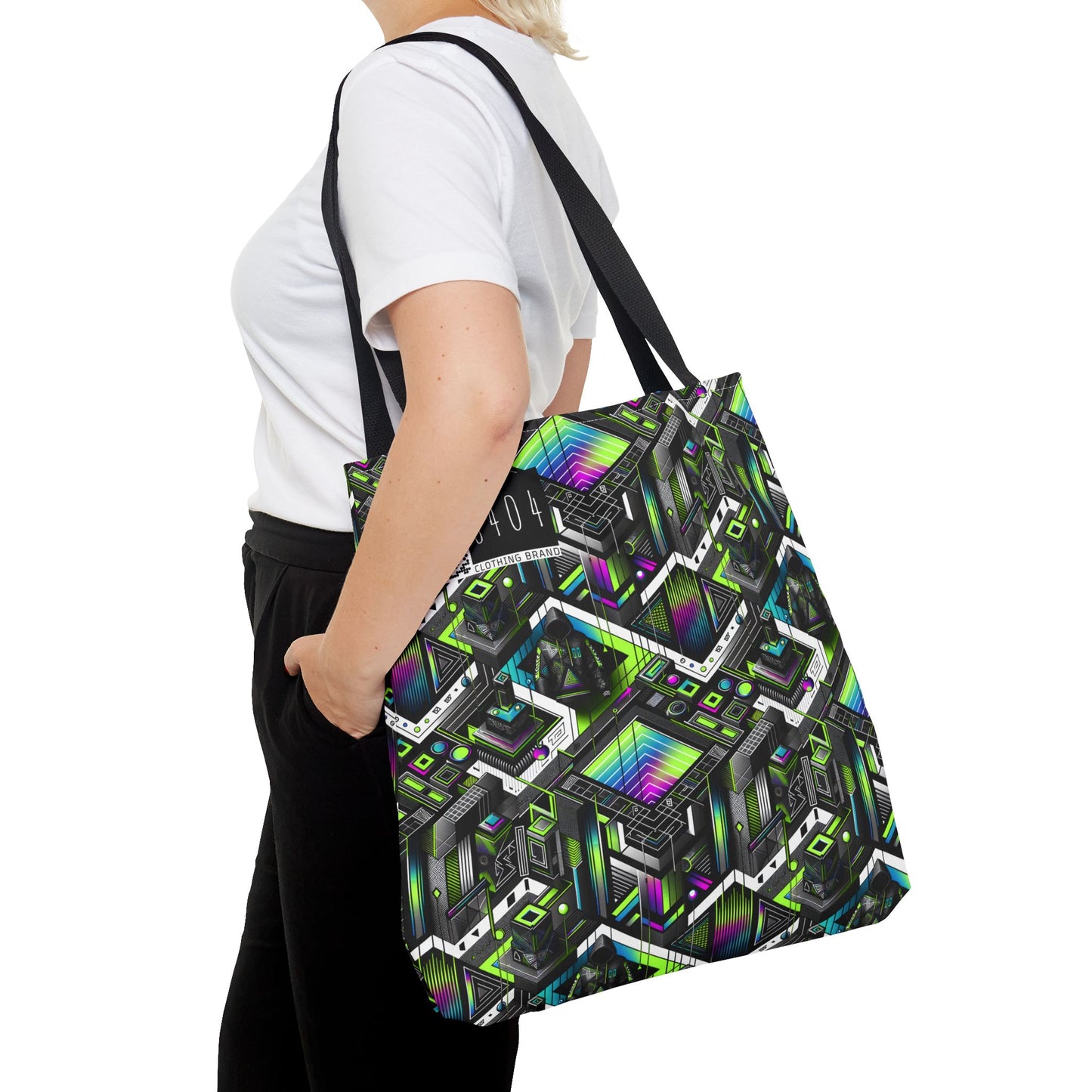 Retro Futurism Graphics Tech-Forward Streetwear Tote Bag - 8404 Design-52
