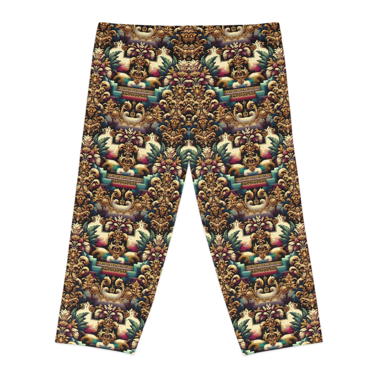 Digital Renaissance Modern Baroque Fusion Women's Capri Leggings - 8404 Design-60