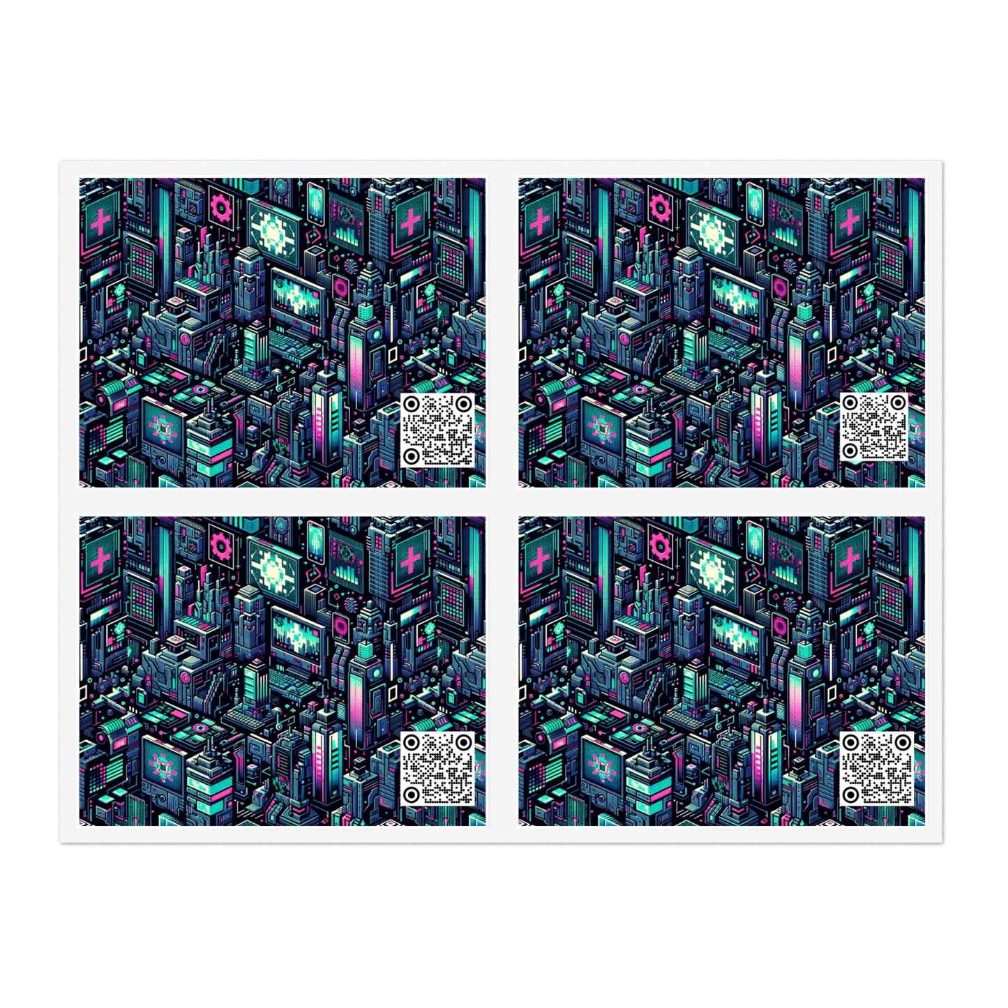 Digital Rebellion Tech-Inspired Streetwear Sticker Sheets - 8404 Design-58