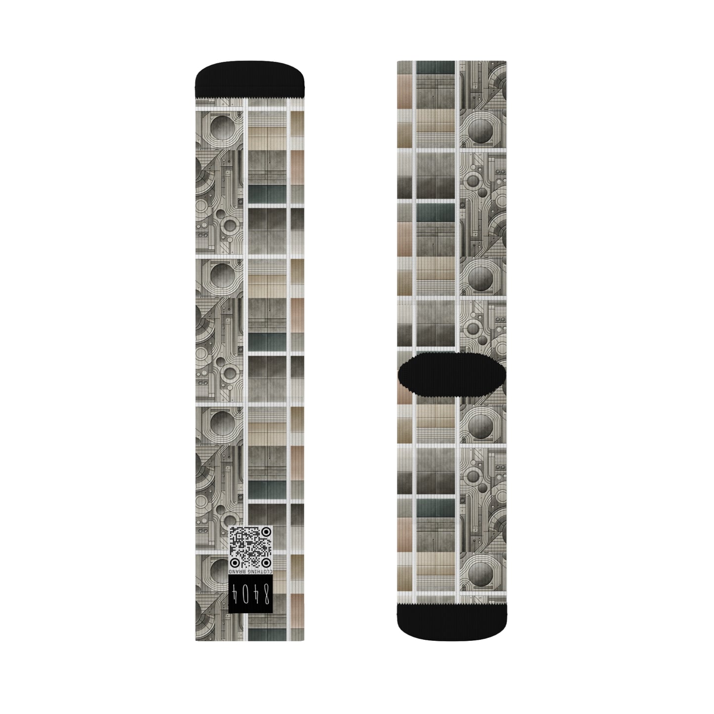 Tech Utility Chic Tech-Forward Minimalist Sublimation Socks - 8404 Design-59