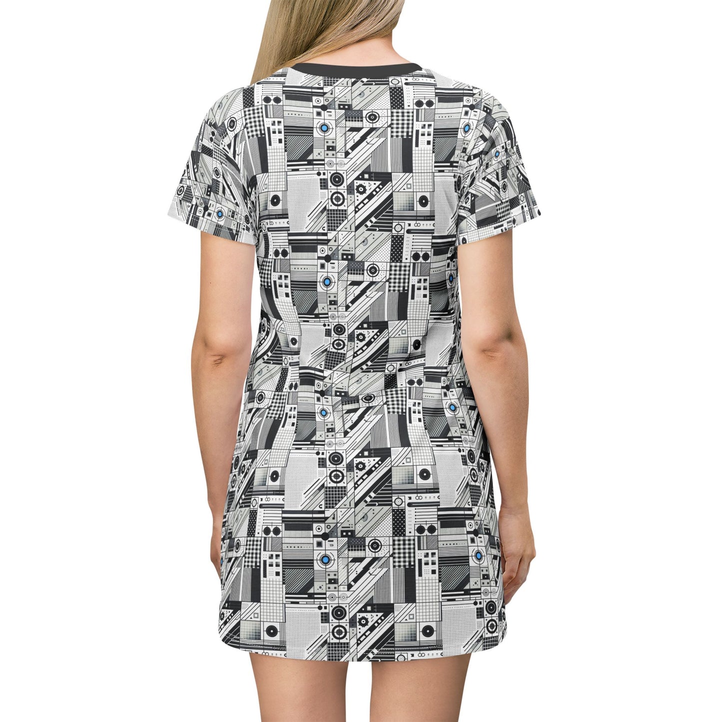Digital Minimalism Minimalist Tech T-Shirt Dress - 8404 Design-52
