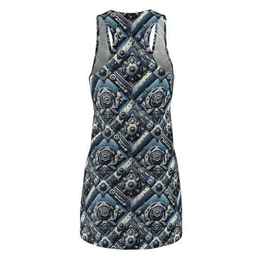 Tech Utility Fusion Tech-Forward Utility With a Futuristic Edge Women's Cut & Sew Racerback Dress - 8404 Design-43