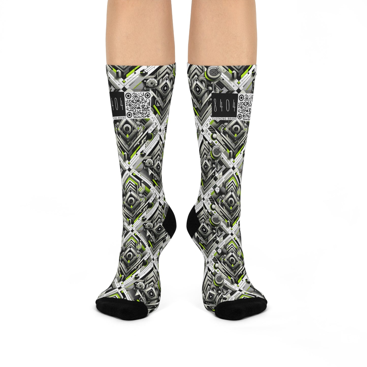 Elevated Sporty Tech Tech-Forward Streetwear Cushioned Crew Socks - 8404 Design-70