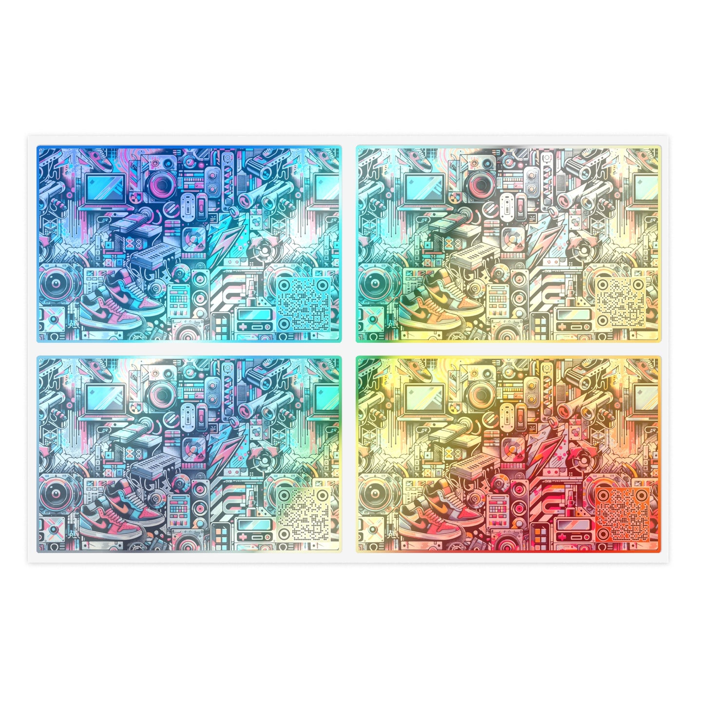Urban Graffiti Fusion Eclectic Street Art Meets Modern Tech Culture Sticker Sheets - 8404 Design-50