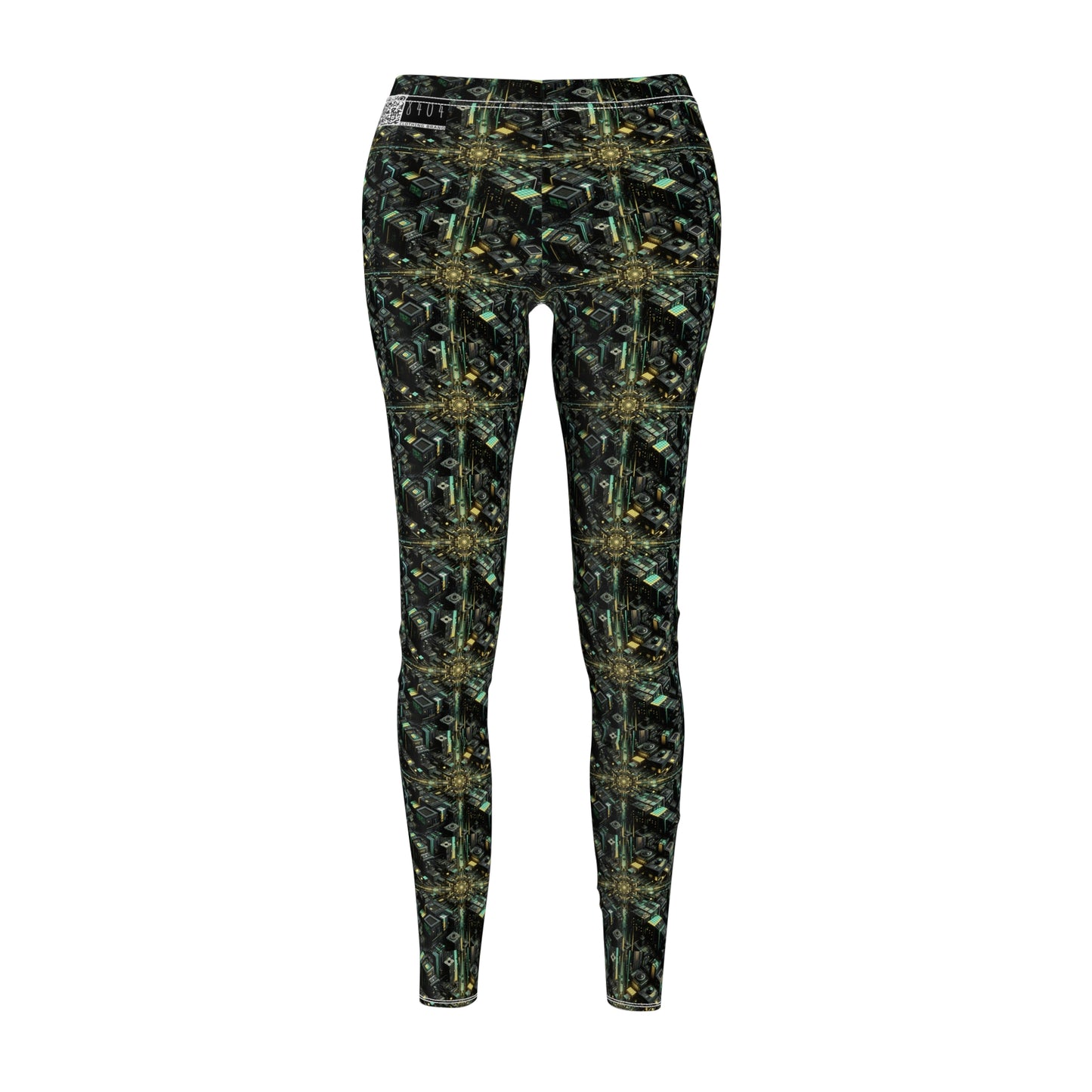 Tech Noir Graphics Tech-Inspired Streetwear Women's Cut & Sew Casual Leggings - 8404 Design-66