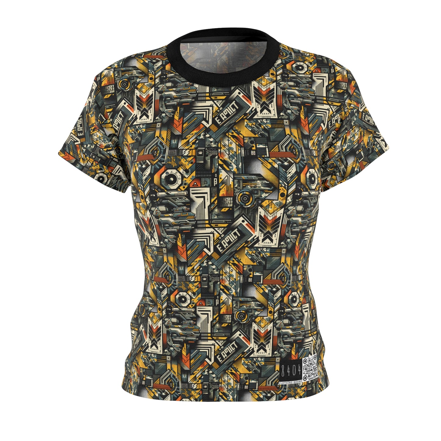 Digital Punk Futuristic Grunge Women's Cut & Sew Tee - 8404 Design-49