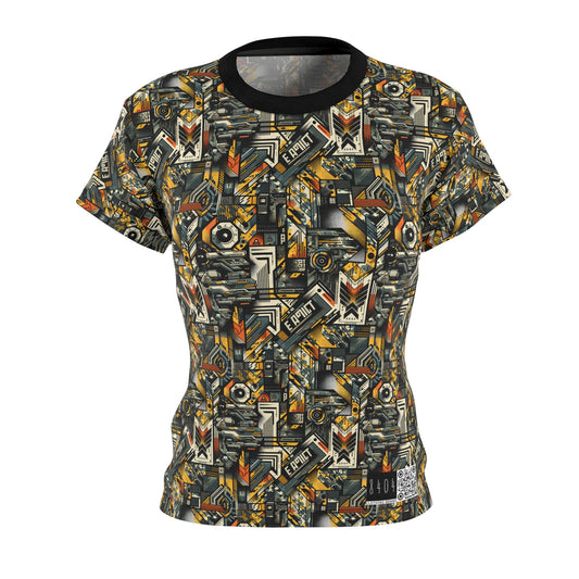 Digital Punk Futuristic Grunge Women's Cut & Sew Tee - 8404 Design-49