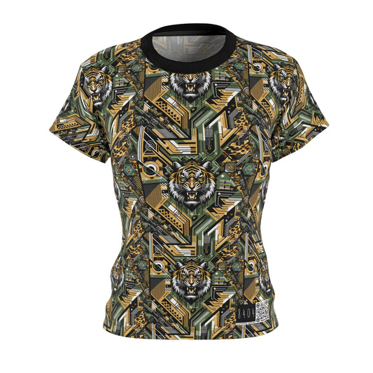 Neo-Camo Fusion Tech-Forward Streetwear Women's Cut & Sew Tee - 8404 Design-58
