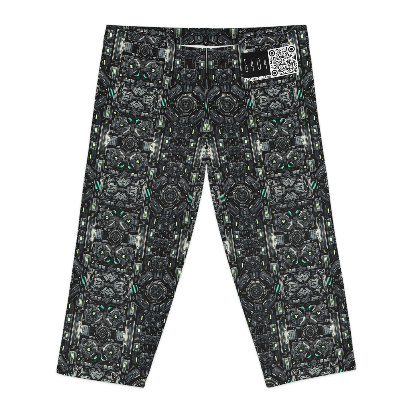 Tech Noir Tech-Forward Minimalism Women's Capri Leggings - 8404 Design-52